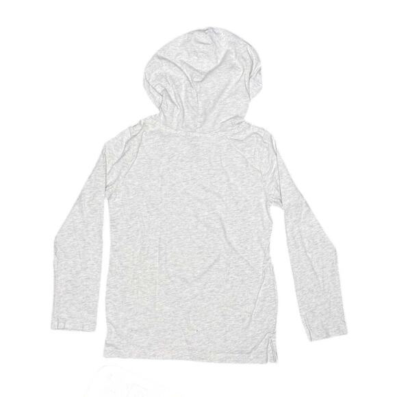 Carter's Girls Grey Heathered Leopard Graphic Long Sleeve Hooded Tee - Picture 2 of 2
